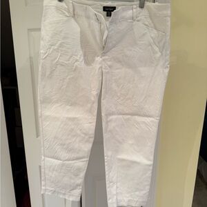 Lord and Taylor-Kelly Ankle Pant, White, Size 16